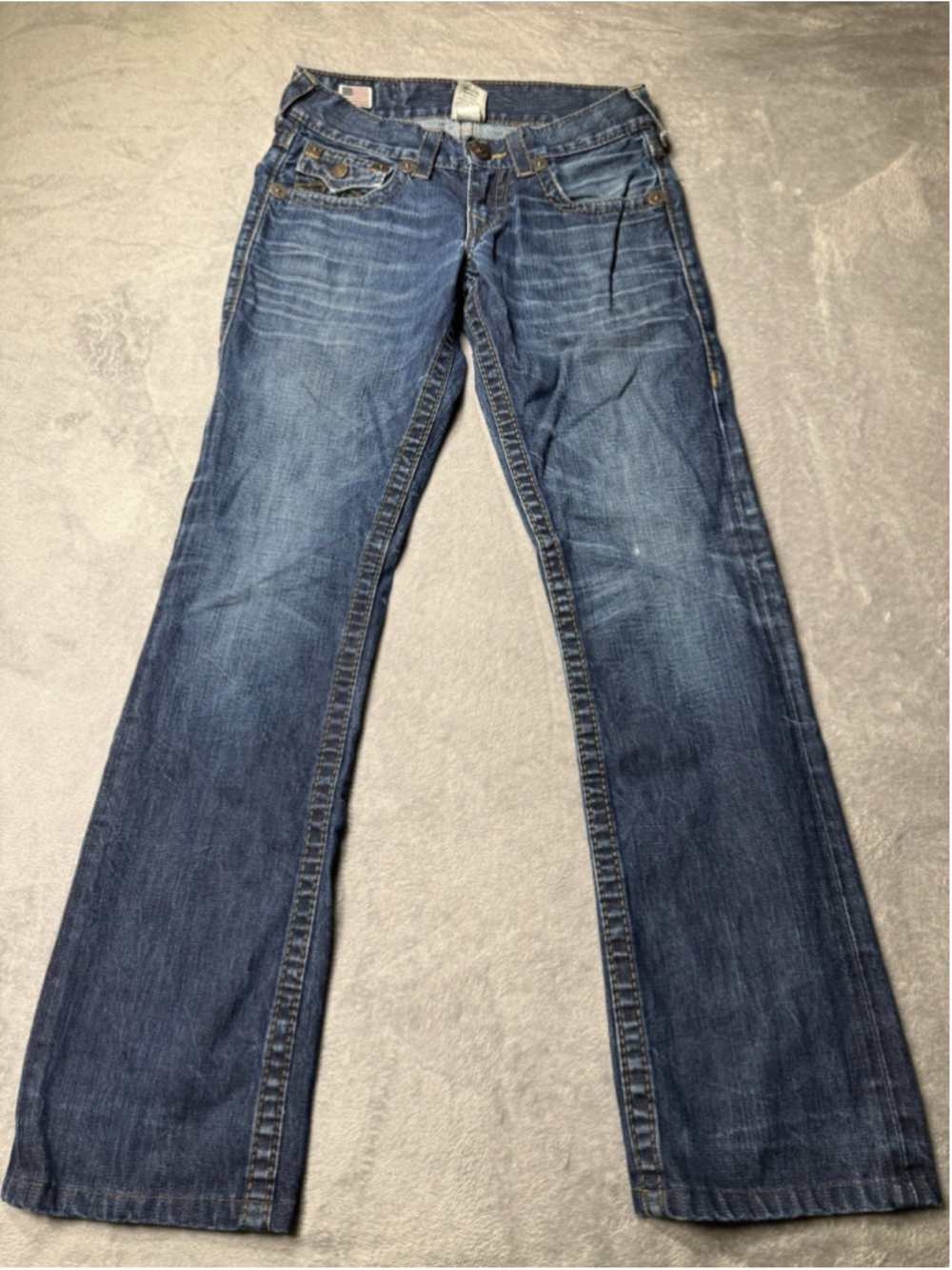 True Religion Mens Ricky Triple Brown Jeans Dark Wash Men's Size 28x31